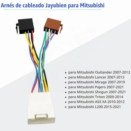 Vista 3 de Arnés de cables de radio 20Pin para conector estéreo Mitsubishi Car Stereo Wiring Harness Adapter 16Pin ISO Plug Compatible with Outlander Lancer
