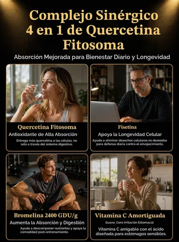 Vista 7 de Quercetina Fitosoma 500 mg+Fisetina Bromelina VIT C Apoyo Inmune 120