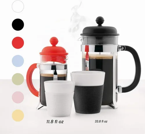 Vista 2 de BODUM Caffettiera - Cafetera de prensa francesa de 3 tazas, color blanco, 0.35 l, 12 oz Blanco sucio