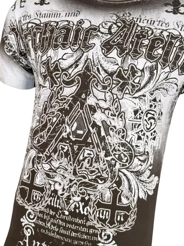 Vista 2 de Xtreme Couture by Affliction Camiseta para hombre, diseño gráfico Azul (Camelford)