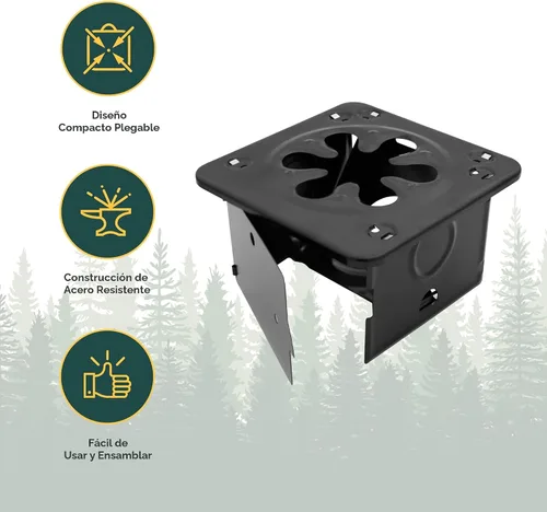 Vista 2 de Coghlan's Estufa de Campamento Plegable Portátil – Estufa de Cocina Compacta y Ligera de Acero para Camping, Mochilero, Senderismo o Uso
