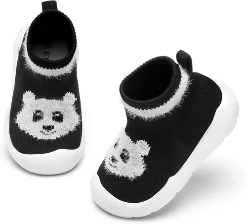 Vista 8 de Engtoy Baby Sock Shoes Baby Walking Shoes Infant Non-Slip Breathable Slippers with Soft Rubber Sole Baby Boys Girls Slip On Sneakers