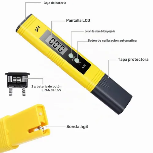 Vista 3 de GuDoQi Medidor de PH, TDS Medidor Combo, Kit de Prueba de Agua de Piscina, Probador de PH Digital, Medidor PPM, 0.01 Resolución TDS PH EC