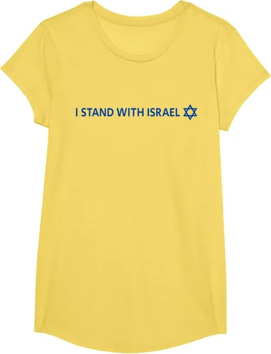 Vista 35 de I Stand With Israel Camiseta de la estrella judía de David de la bandera israelí, Blanco