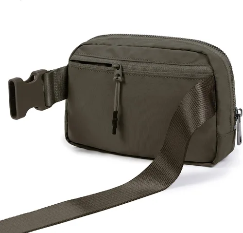 Vista 4 de ODODOS Minicangurera unisex con correa ajustable para entrenamiento, correr, viajar, senderismo, Marrón(Turkish coffee)