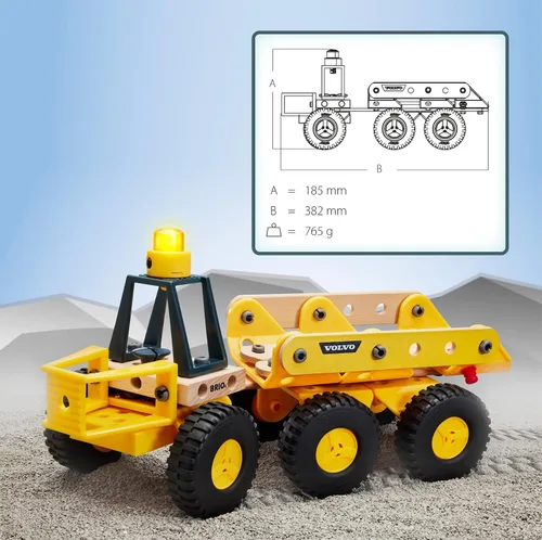 Vista 5 de BRIO Builder - 34599 Volvo Hauler Juguete educativo de construcción para niños a partir de 3 años