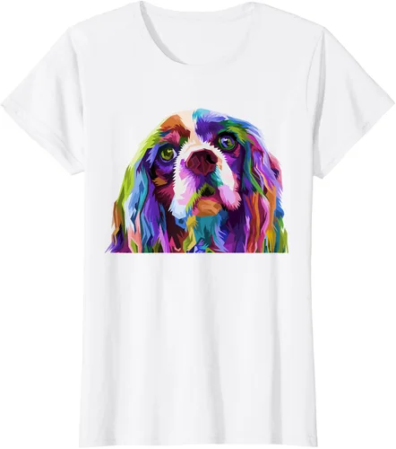 Vista 12 de Camiseta con diseño de Cocker Spaniel de arte pop para dueños de perros, Negro, S