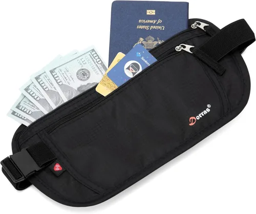 Vista 3 de Cinturón de dinero, portapasaporte de seguridad oculta y delgada cartera de viaje con bloqueo RFID, Negro -, Cartera Rfid