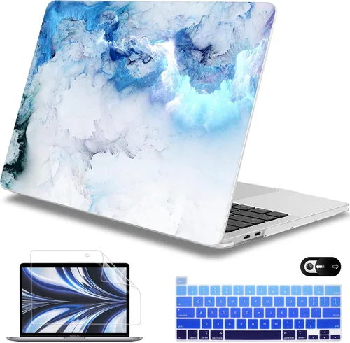 Vista 26 de Mektron Funda para MacBook Pro de 13 pulgadas 2022 2021 2020 versión A2338 M2 M1 A2289 A2251, cubierta rígida de plástico impresa para MacBook Pro