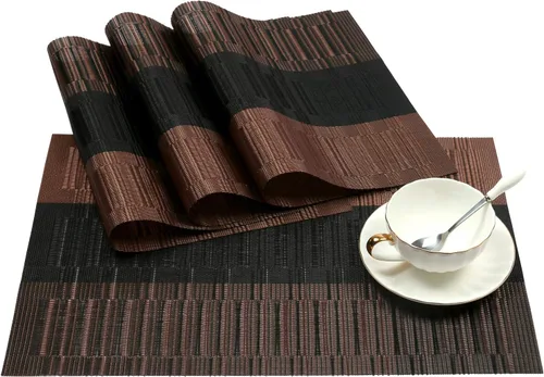 Vista 50 de SHACOS - Caminos de mesa de vinilo tejido, lavables, para uso en interiores o exteriores, fáciles de limpiar