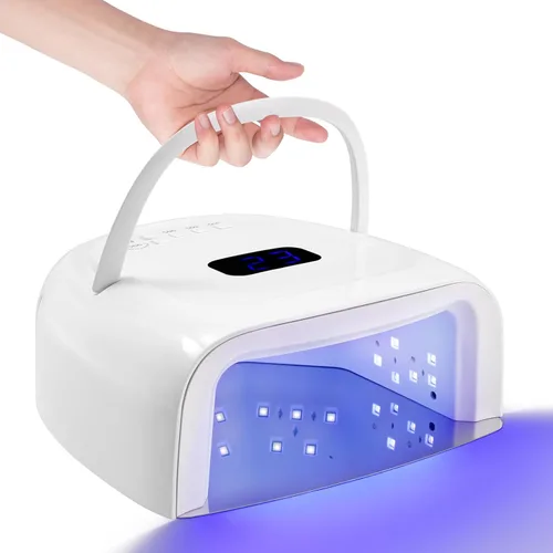 Vista 9 de Luz UV inalámbrica portátil profesional recargable de 60 W UV LED para máquina de lámpara de uñas con parte inferior de acero inoxidable extraíble