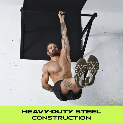 Vista 2 de Rage Fitness Barra de dominadas montada en la pared de alta resistencia, capacidad de peso de 500 libras, mantiene la fuerza de la parte superior
