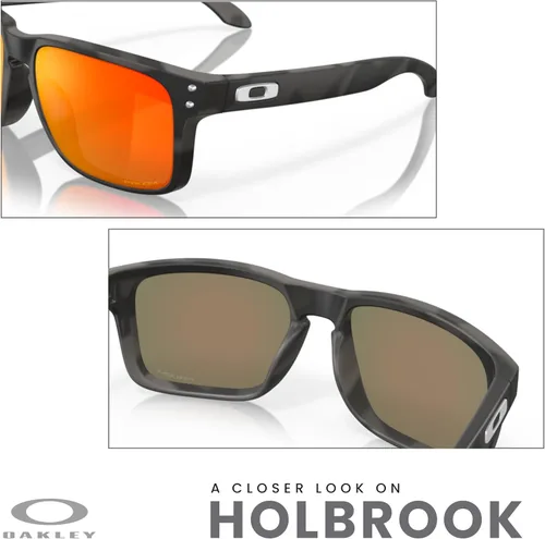 Vista 6 de OAKLEY Holbrook OO9102 Square Sunglasses for Men+ Bundle Accessory Leash Kit, Microfiber Pouch