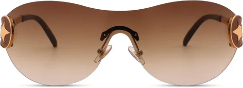 Vista 5 de DeBuff Y2K - Gafas de sol para mujeres y hombres, sin montura futuristas envolventes, sin montura 2000S, modernas, de gran tamaño, sin marco