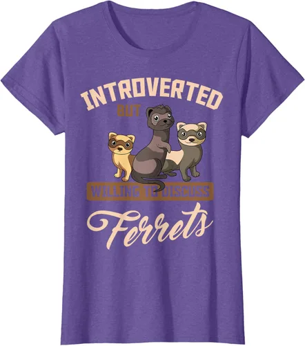 Vista 21 de Camiseta para amantes de los animales de los hurones, Negro, S