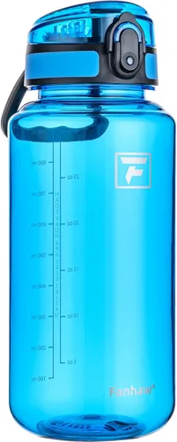 Vista 16 de Fanhaw Botella de agua Tritan transparente de 32 onzas, sin BPA y a prueba de fugas, boca ancha con tapa antipolvo, botella de plástico reutilizable