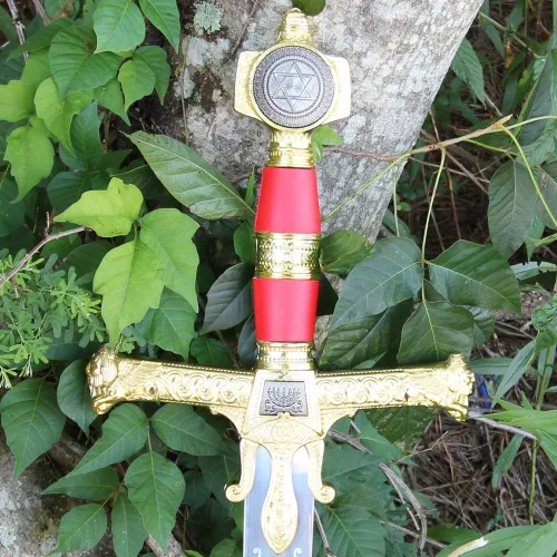 Vista 6 de Armory Replicas - Gran Espada Rey Salomón Rojo Hoja de acero inoxidable con diseños simbólicos para coleccionistas