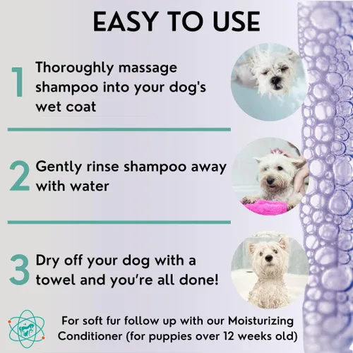 Vista 4 de Champú blanqueador para perros de 1 galón – Champú para perros blancos – Champú para cachorros para abrigos blancos – Blanqueador de pelo y piel