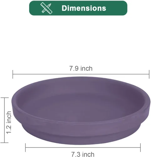 Vista 2 de vensovo Bandeja de Platillos para Macetas de Terracota Morada de 8 Pulgadas - 4 Piezas de Platillos Redondos para Maceteros para Plantas