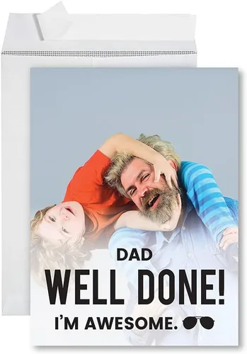 Vista 17 de Andaz Press Tarjeta de felicitación para el día del padre de 8.5 x 11 pulgadas con sobre, tarjeta jumbo para el día del padre de esposa, tarjeta