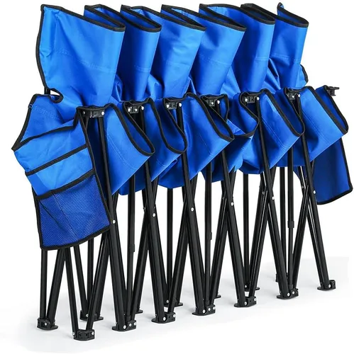 Vista 2 de Yaheetech Silla plegable portátil de 6 asientos con respaldo para actividades al aire libre, deporte, camping, playa, ahorro de espacio, ligera
