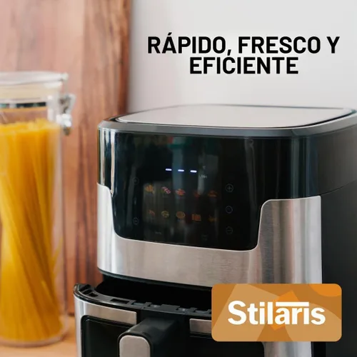 Vista 7 de Stilaris - Freidora de aire digital de 4.5 L, compacta y no tóxica para cocinas pequeñas, fácil de usar con controles táctiles de precisión, comidas
