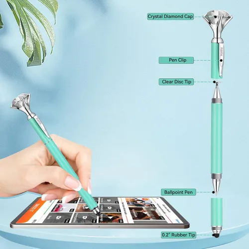 Vista 3 de Lápiz capacitivo, lápiz capacitivo, con múltiples puntas, para pantallas táctiles, lápiz capacitivo, universal para iPad, iPhone y todas las demás