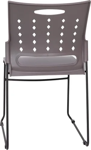 Vista 8 de Flash Furniture Hercules - Silla apilable con respaldo de ventilación, color gris
