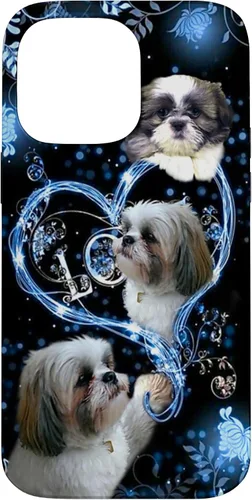 Vista 21 de Funda para PC iPhone 16 I Love Shih Tzu Dogs Flowers Heart Shih Tzu Metal