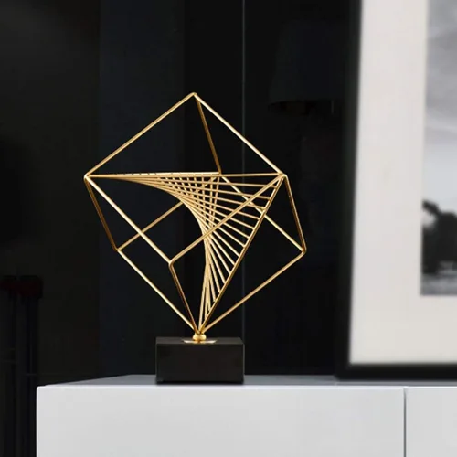 Vista 7 de Chinese feng Shui Statue Sculpture Golden Hollow Square Piano Ornaments Made of Alloy Material，Decor Ornaments for Home Bathroom Room Bedroom
