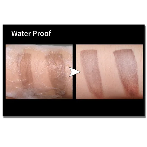 Vista 2 de 2 colores impermeable cojín de aire para cejas crema en polvo maquillaje con doble 2 cepillos de cejas (conjunto de cejas oscuras)