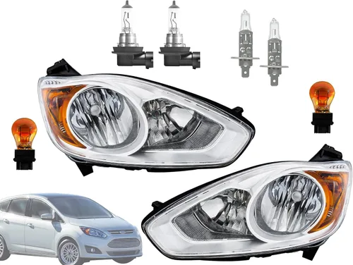 Vista 11 de APA - Conjunto de faros delanteros de repuesto para 2003 2004 2005 03 04 05 Cavalier par de pasajeros derecho y lado izquierdo del conductor Par