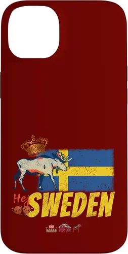 Vista 15 de Funda para iPhone 16 Suecia con bandera vintage y recuerdo de alce