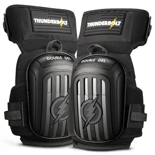 Vista 15 de Rodilleras Thunderbolt para Hombres de Construcción, Rodilleras de Trabajo para Hombres y Mujeres con Doble Gel para Jardinería, Colocación