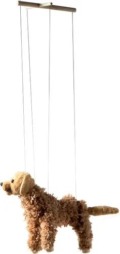Vista 4 de Artisan Owl Marioneta Labrador - Perro de hilo con patas de madera, cuerdas desmontables (marrón)