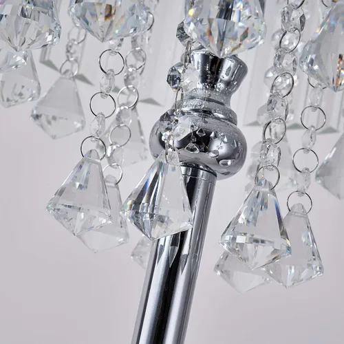 Vista 5 de beaysyty Modern Elegance - Lámpara de pie de cristal, interruptor de pie de encendido/apagado, 3 luces de cristal y cristal, lámpara de esquina