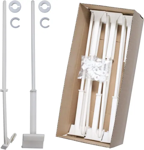 Vista 7 de Acocony - Mástil de bandera para automóvil con tapa de bloqueo y clip de retención Paquete de 5 mástiles de plástico blanco de 20 pulgadas