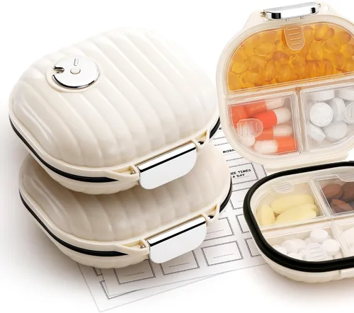 Vista 12 de Zannaki Pastillero portátil pequeño semanal organizador de pastillas, bonito pastillero a prueba de humedad para bolsa de bolsillo, mini bolsillo