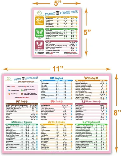Vista 7 de La mejor versión mejorada de tiempos de cocción instantánea, imanes de hoja de trucos de 11 x 8 pulgadas, compatible con olla instantánea de olla a