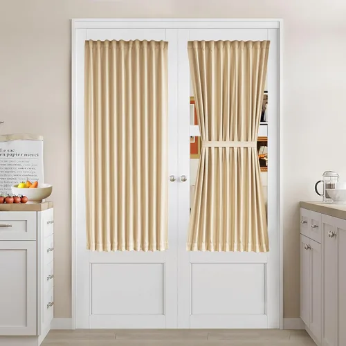 Vista 31 de Vatge Cortinas laterales autoadhesivas para puertas de cristal, sin taladro, extraíble, panel de filtrado de luz, 1 panel, 12 pulgadas de ancho x 60