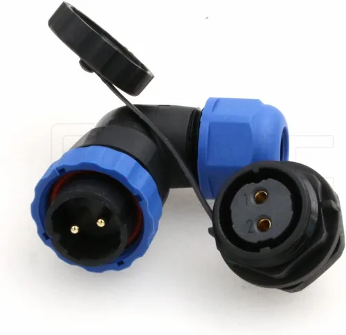 Vista 3 de SD20 2 Pin Aviación Conector Ángulo Recto 25A 380V Automotriz Plástico IP68 Enchufe Impermeable Enchufe Macho Hembra Eléctrico Montaje Posterior