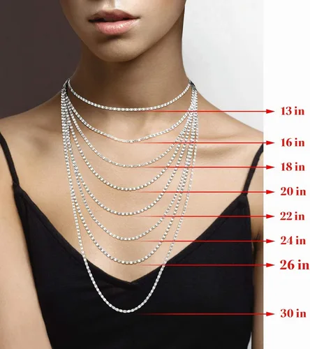 Vista 6 de Miabella Italian 925 Sterling Silver 18K Gold Plated Mirror Necklace Women Plata esterlina