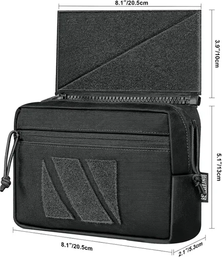 Vista 8 de OneTigris Drop Pouch, Dangler Bag Tactical with Hook and Loop Panel for Vest Chest Rig Plate Carrier