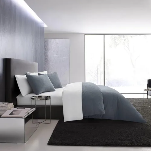 Vista 14 de Vera Wang - Juego de funda de edredón tamaño Queen, juego de ropa de cama de algodón suave con fundas a juego, cierre de botón, elementos esenciales