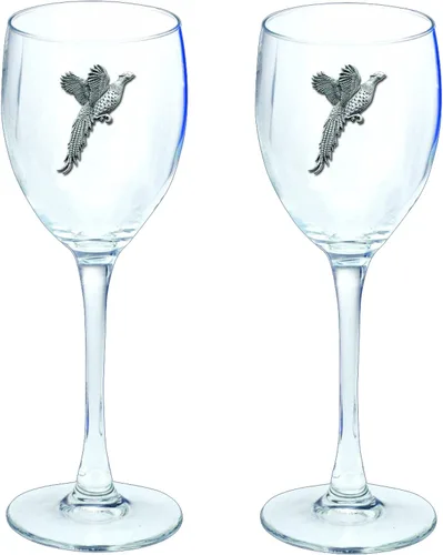 Vista 38 de Heritage Pewter Copas de vidrio de Arkansas, juego de 2, copas de vino de copa de 12 onzas, vidrio de peltre elaborado por expertos