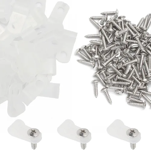 Vista 13 de 50 abrazaderas de clip tipo R de 1/2 pulgada, clips de montaje tipo P de nailon, abrazadera de alambre para gestión de cables, tornillos de acero