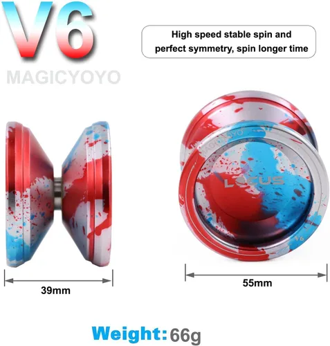 Vista 7 de MAGICYOYO V6 Yoyos Pro Responsive Yoyo & Yoyo sin respuesta para niños adultos, principiantes a avanzados Yoyo Metal con rodamiento que no responde