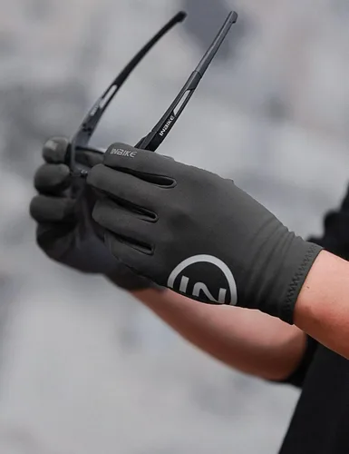 Vista 7 de INBIKE Guantes de ciclismo para hombre y mujer, forro polar fino, para pantalla táctil, guantes de bicicleta acolchados para correr, conducir