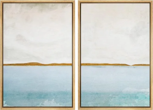 Vista 104 de SIGNWIN Lienzo enmarcado para pared, ilustraciones abstractas texturizadas en tonos beige terrosos, arte moderno, decorativo, contemporáneo