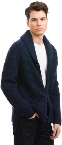 Vista 2 de Citizen Cashmere Pure Yak Wool Mens Cardigan with Vintage Shawl Collar and Button Up Design Long Sleeves and Front Pockets